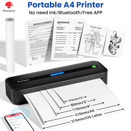 Impresora portátil A4 Bluetooth sin necesidad de tinta