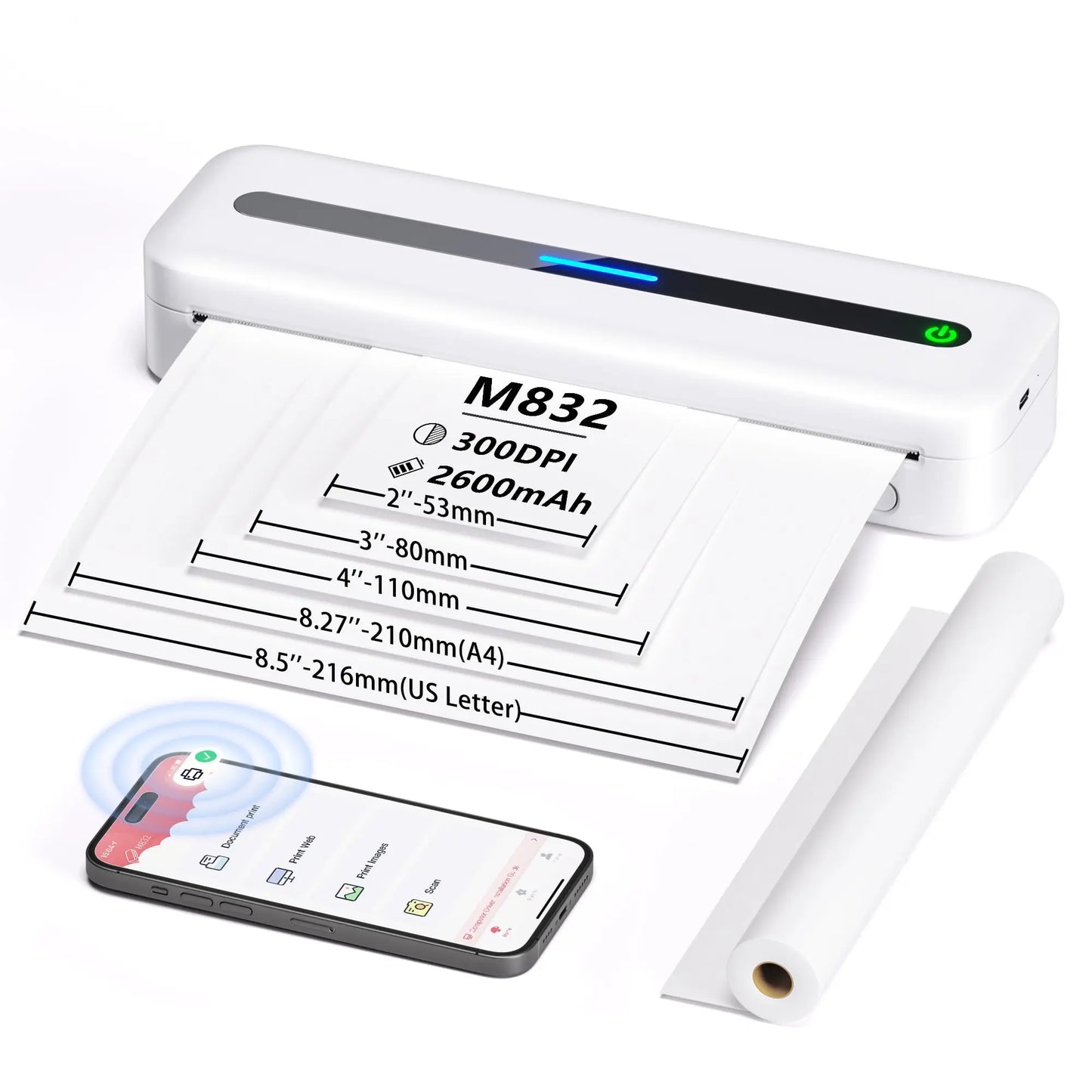 Impresora portátil A4 Bluetooth sin necesidad de tinta